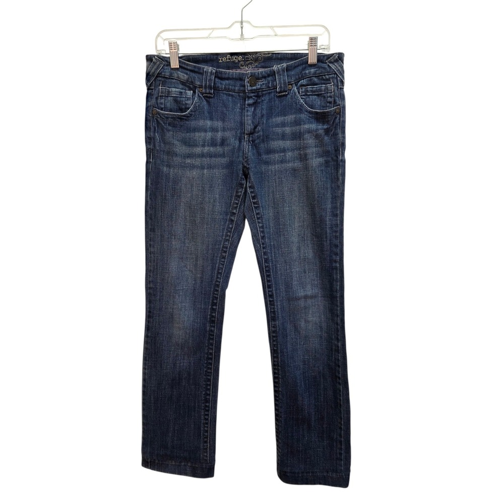 Refuge Womens Jeans Size 7 Stretch Low Rise Straight Leg Y2K Whimsigoth Junior